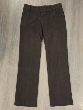 Brown Straight-Leg Dress Pants
